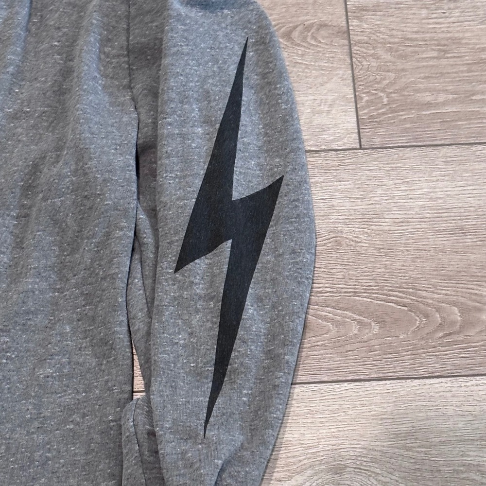Aviator Nation Sweatshirt Sweatpants Set Womens Medium Gray Bolt Lounge Casual - Picture 11 of 14